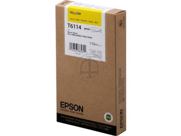 Original Epson C13T611400 / T6114 Tinte Yellow