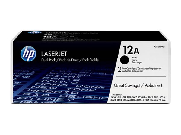 Original HP Q2612AD / 12AD Toner Black Doppelpack