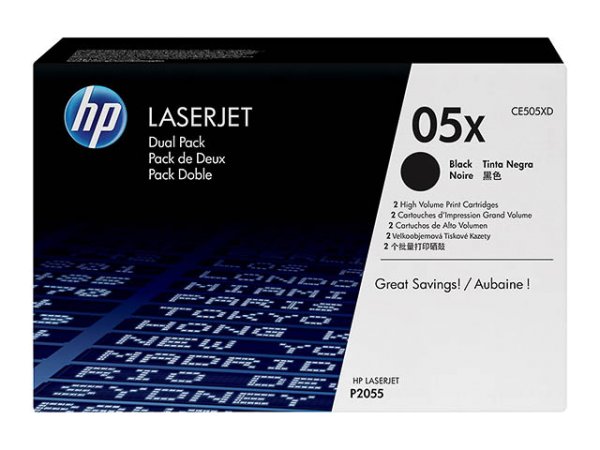 Original HP CE505XD / 05X Toner Black Doppelpack