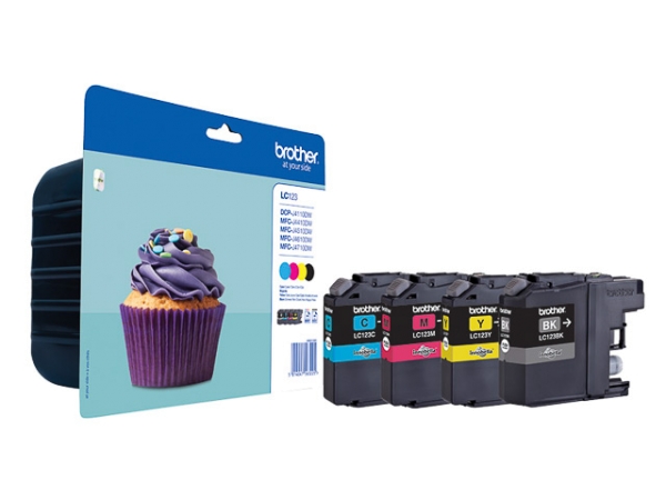 Original Brother LC123VALBPDR Tinte Rainbowkit B/C/M/Y