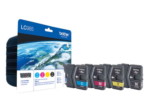 Original Brother LC985VALBPDR Tinte Rainbowkit B/C/M/Y