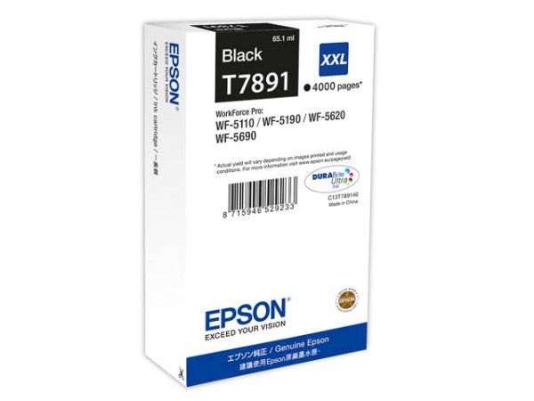 Original Epson C13T789140 / T7891 Tinte Black