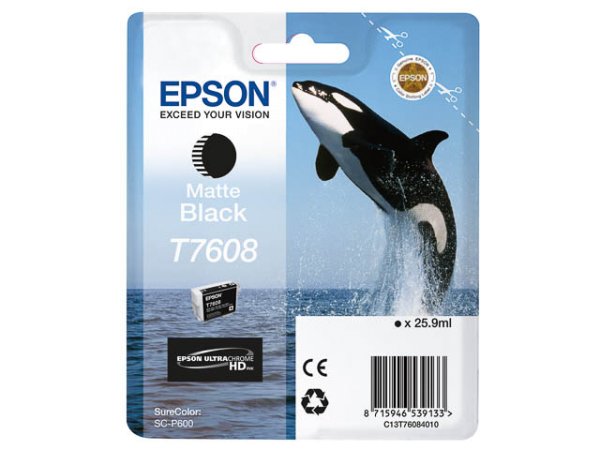 Original Epson C13T76084010 / T7608 Tinte Black (Matt)
