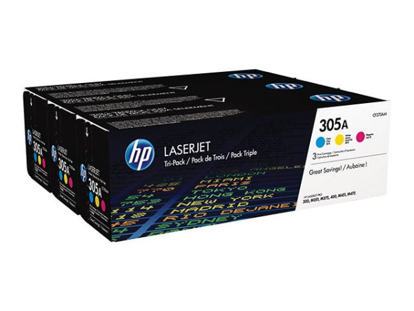 Original HP CF370AM / 305A Toner Colorpack C/M/Y