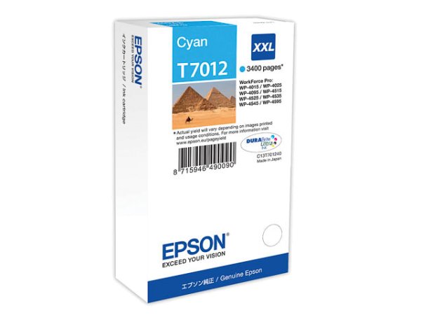 Original Epson C13T70124010 / T7012 Tinte Cyan