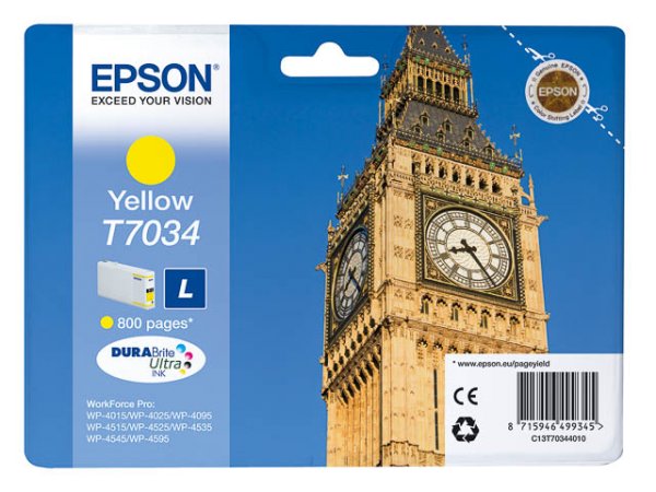 Original Epson C13T70344010 / T7034 Tinte Yellow