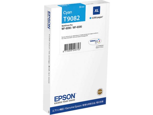 Original Epson C13T908240 / T9082 Tinte Cyan