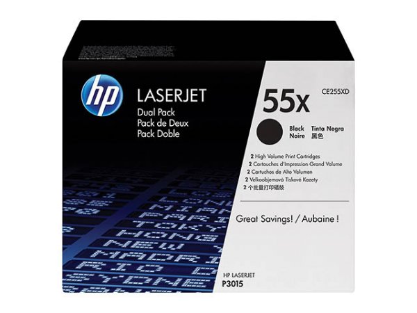 Original HP CE255XD / 55X Toner Black Doppelpack