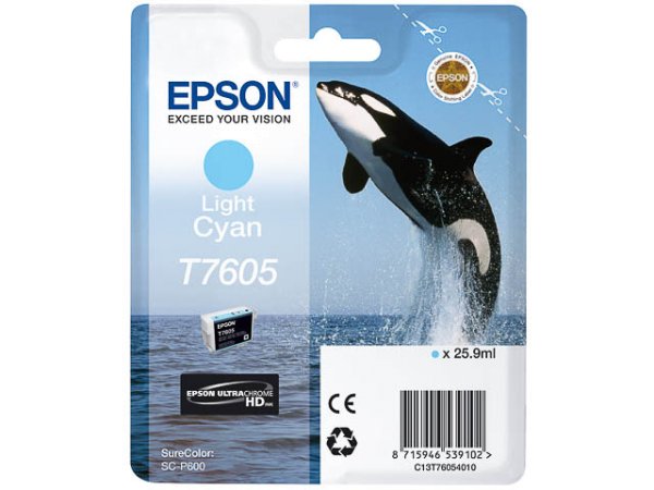 Original Epson C13T76054010 / T7605 Tinte Cyan (Light)