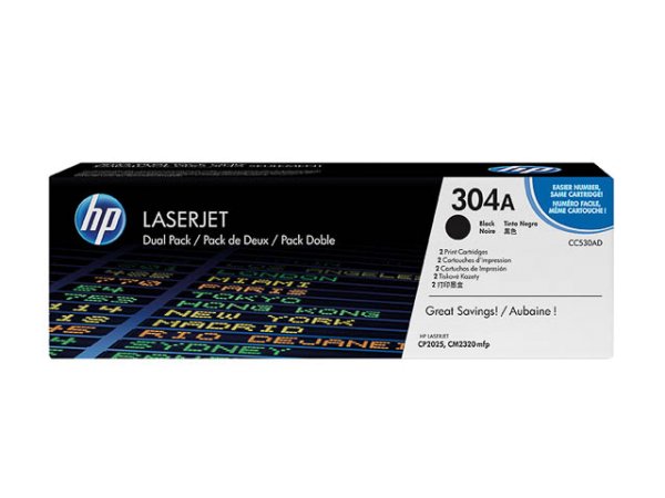 Original HP CC530AD Toner Black Doppelpack