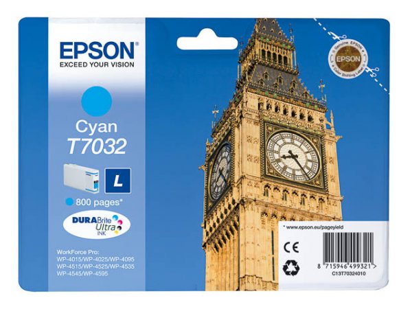 Original Epson C13T70324010 / T7032 Tinte Cyan