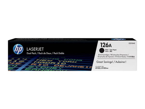 Original HP CE310AD / 126A Toner Black Doppelpack