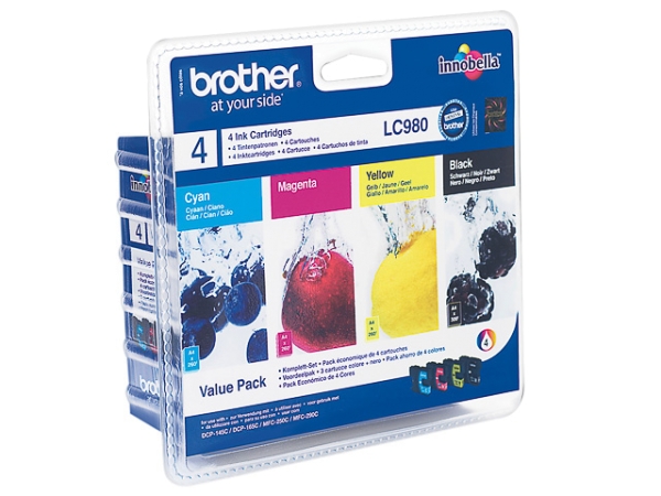 Original Brother LC980VALBPDR Tinte Rainbowkit B/C/M/Y