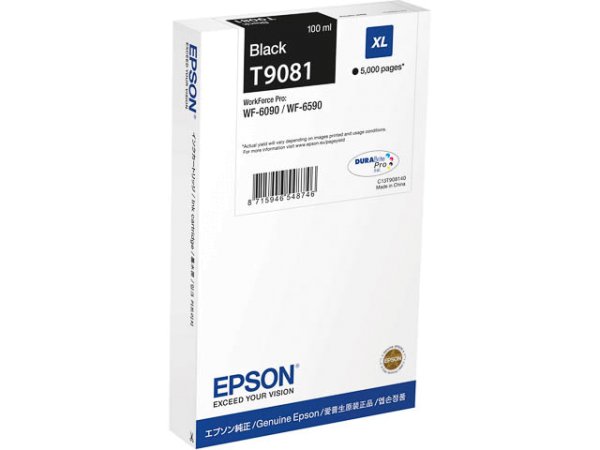 Original Epson C13T908140 / T9081 Tinte Black