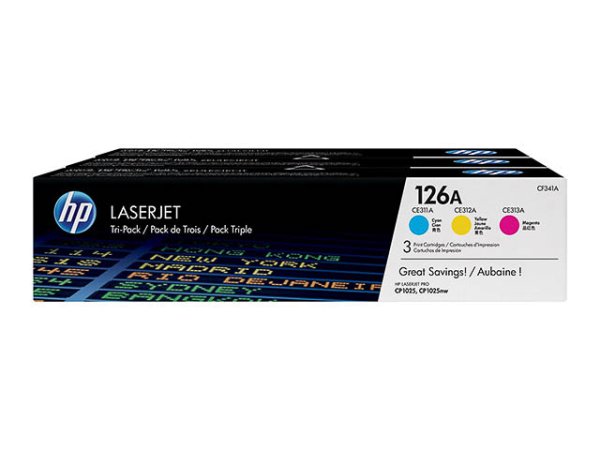 Original HP CF341A / 126A Toner Colorpack C/M/Y