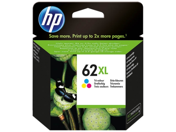 Original HP C2P07AE / Nr. 62XL Tinte Colorpack C/M/Y