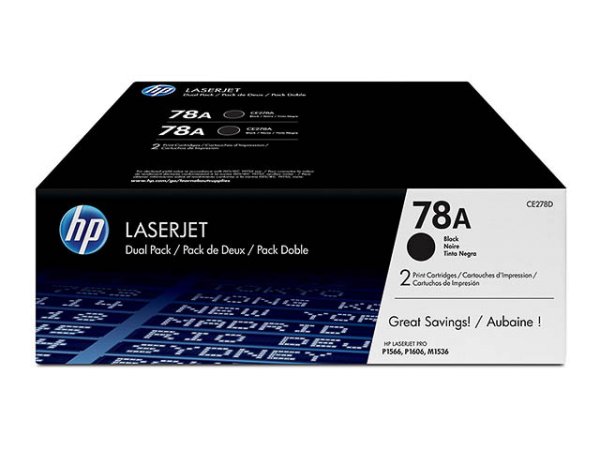 Original HP CE278AD / 78A Toner Black Doppelpack