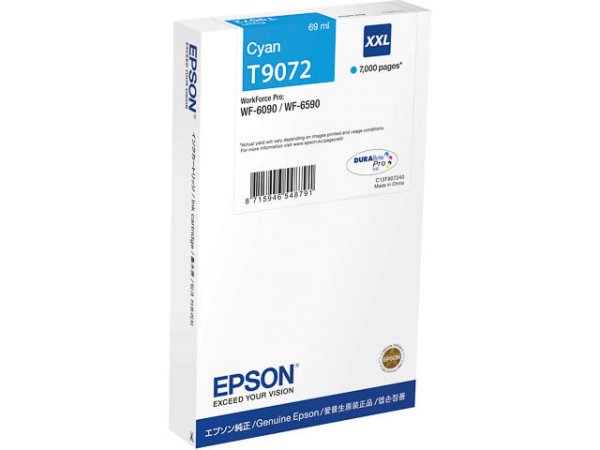 Original Epson C13T907240 / T9072 Tinte Cyan