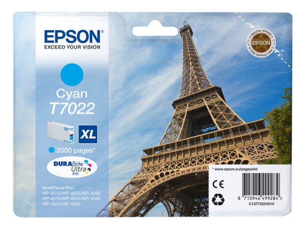 Original Epson C13T70224010 / T7022 Tinte Cyan